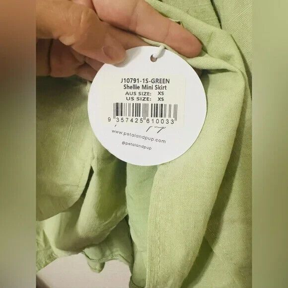 NWT Petal & Pup Shellie Mini Skirt Beige Wrap Style Ruffle Hem Size XS - Picture 5 of 7